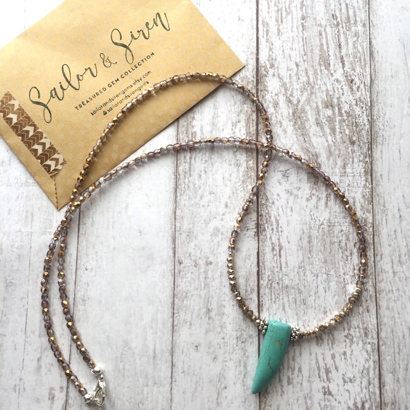 Jewelry - Beaded Gold and Turquoise Necklace Custom